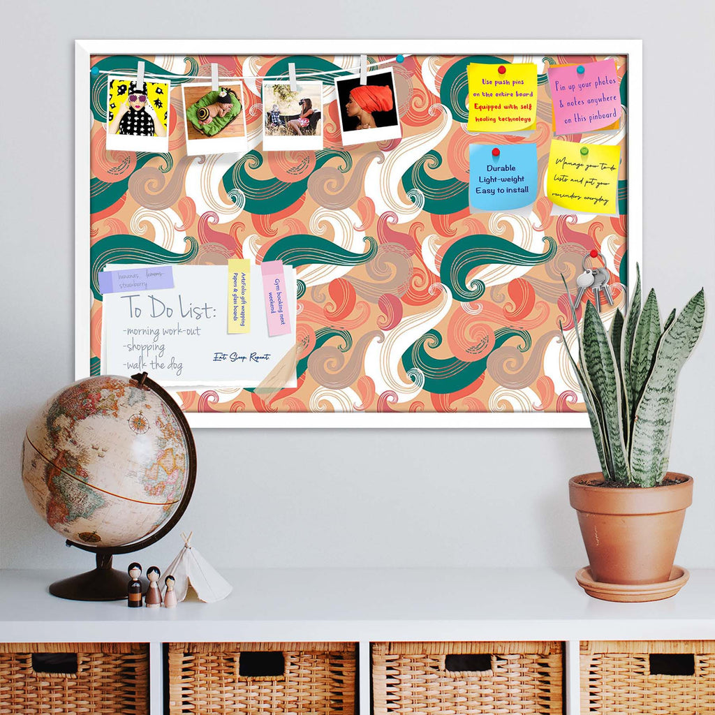 Colorful Wave Bulletin Board Notice Pin Board Soft Board | Framed