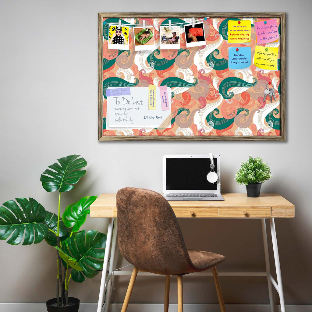 Colorful Wave Bulletin Board Notice Pin Board Soft Board | Framed