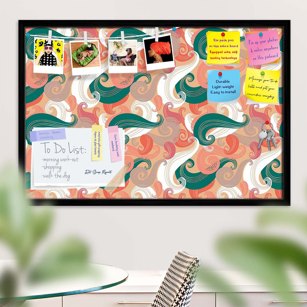 Colorful Wave Bulletin Board Notice Pin Board Soft Board | Framed