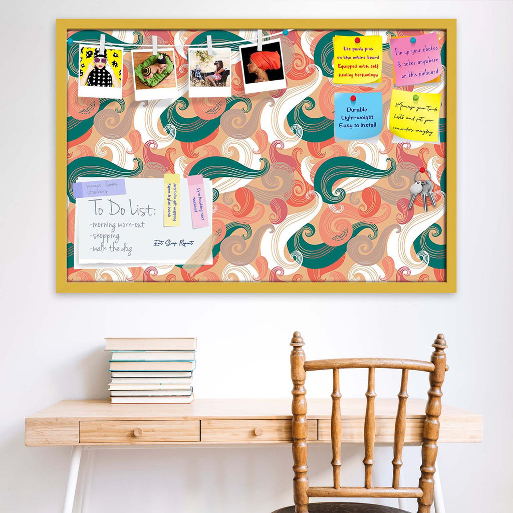 Colorful Wave Bulletin Board Notice Pin Board Soft Board | Framed