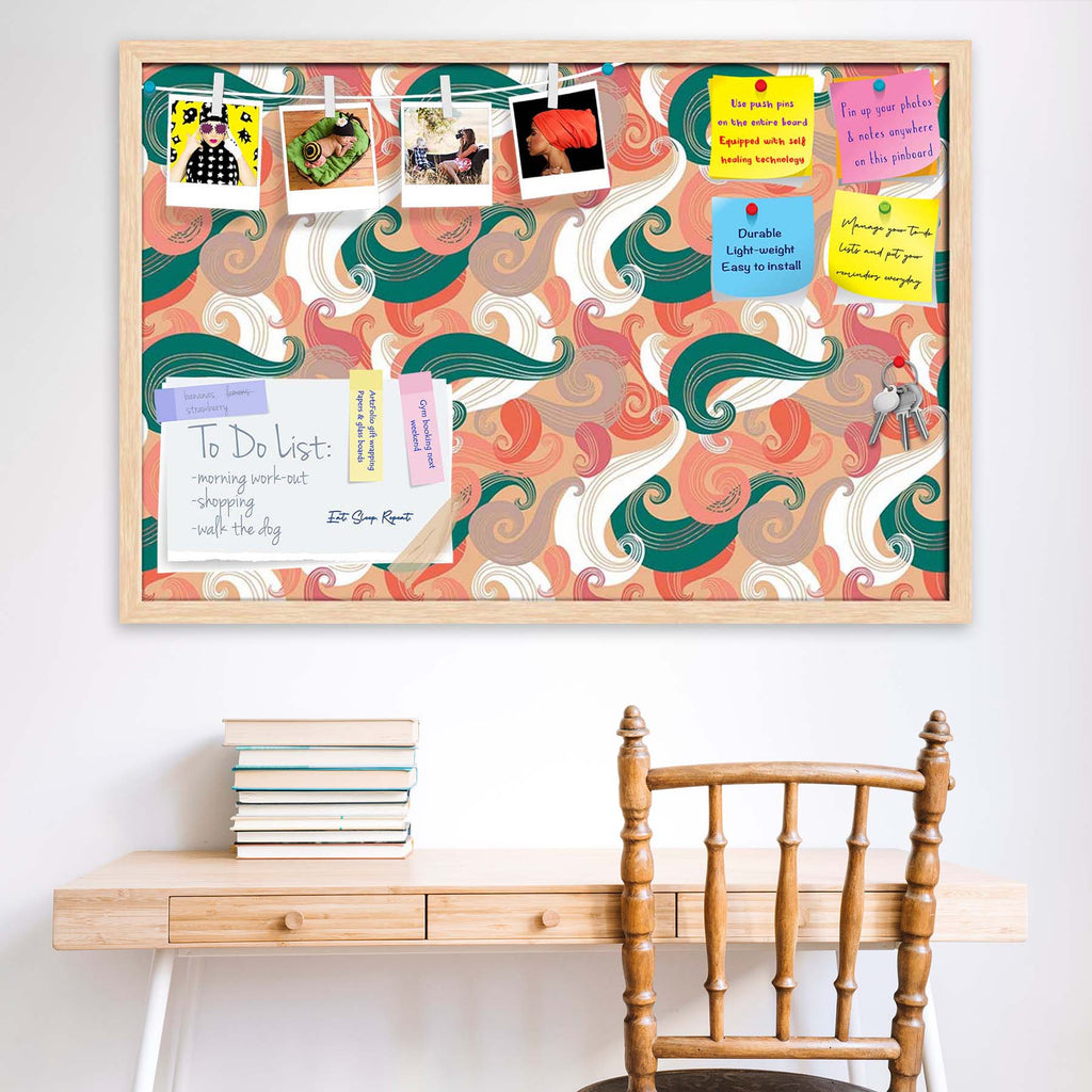 Colorful Wave Bulletin Board Notice Pin Board Soft Board | Framed