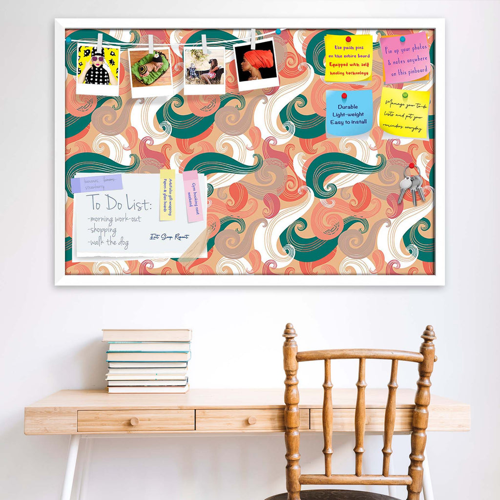 Colorful Wave Bulletin Board Notice Pin Board Soft Board | Framed