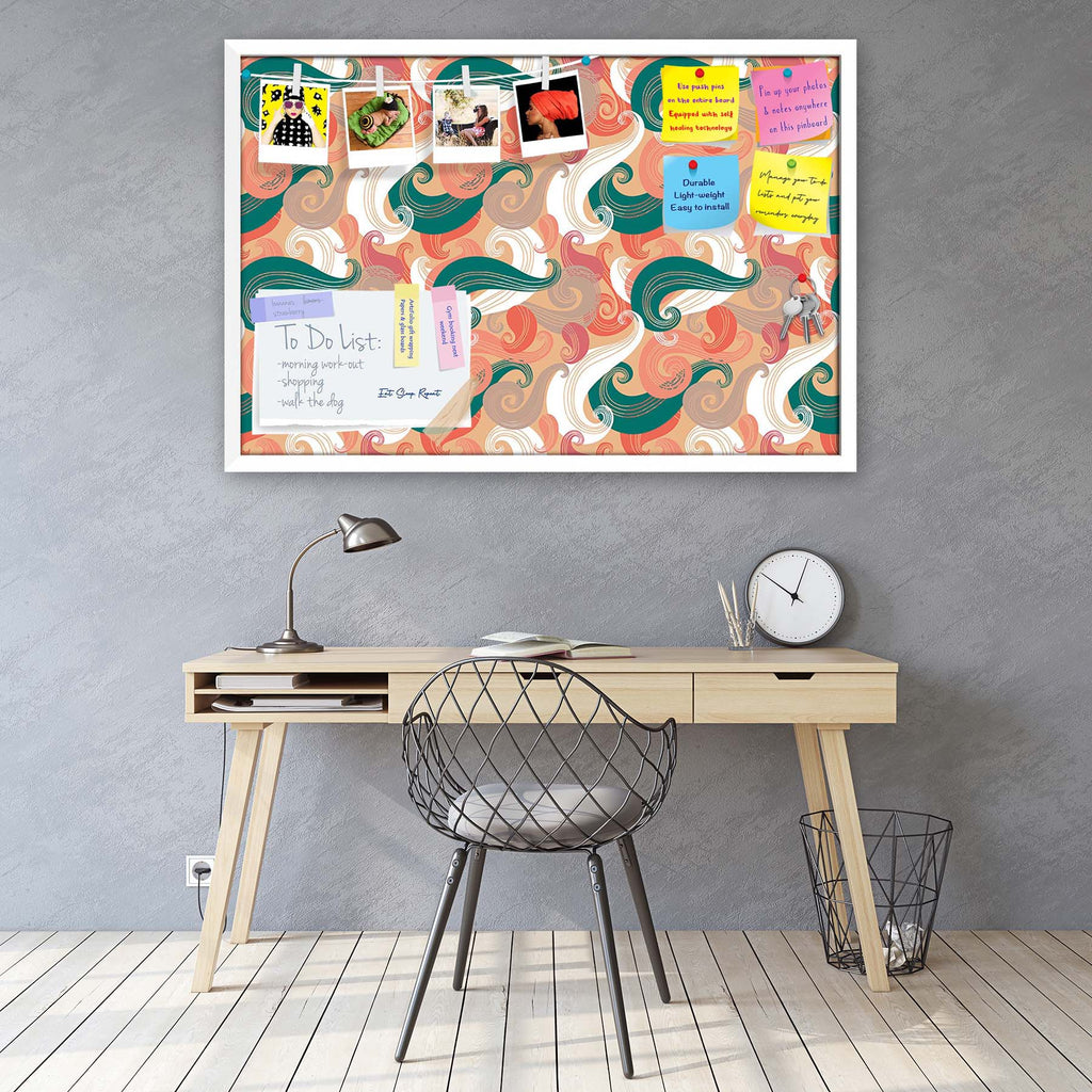 Colorful Wave Bulletin Board Notice Pin Board Soft Board | Framed