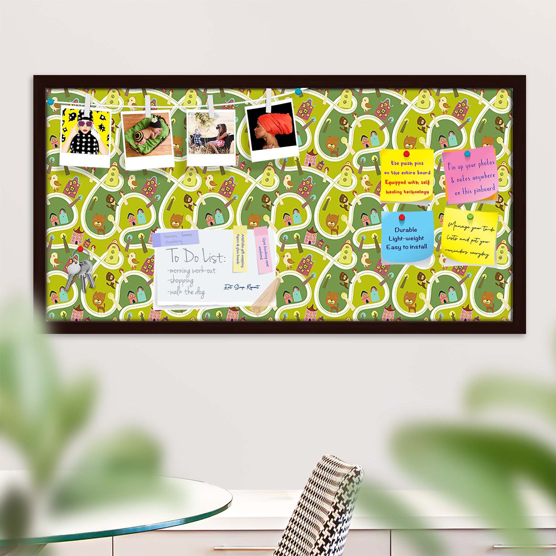 Road Bulletin Board Notice Pin Board Soft Board | Framed