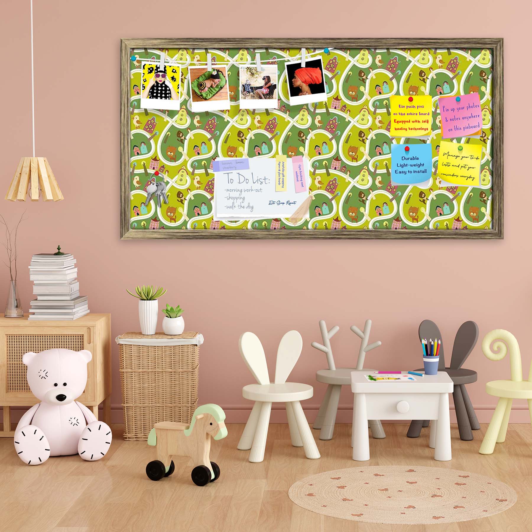 Road Bulletin Board Notice Pin Board Soft Board | Framed