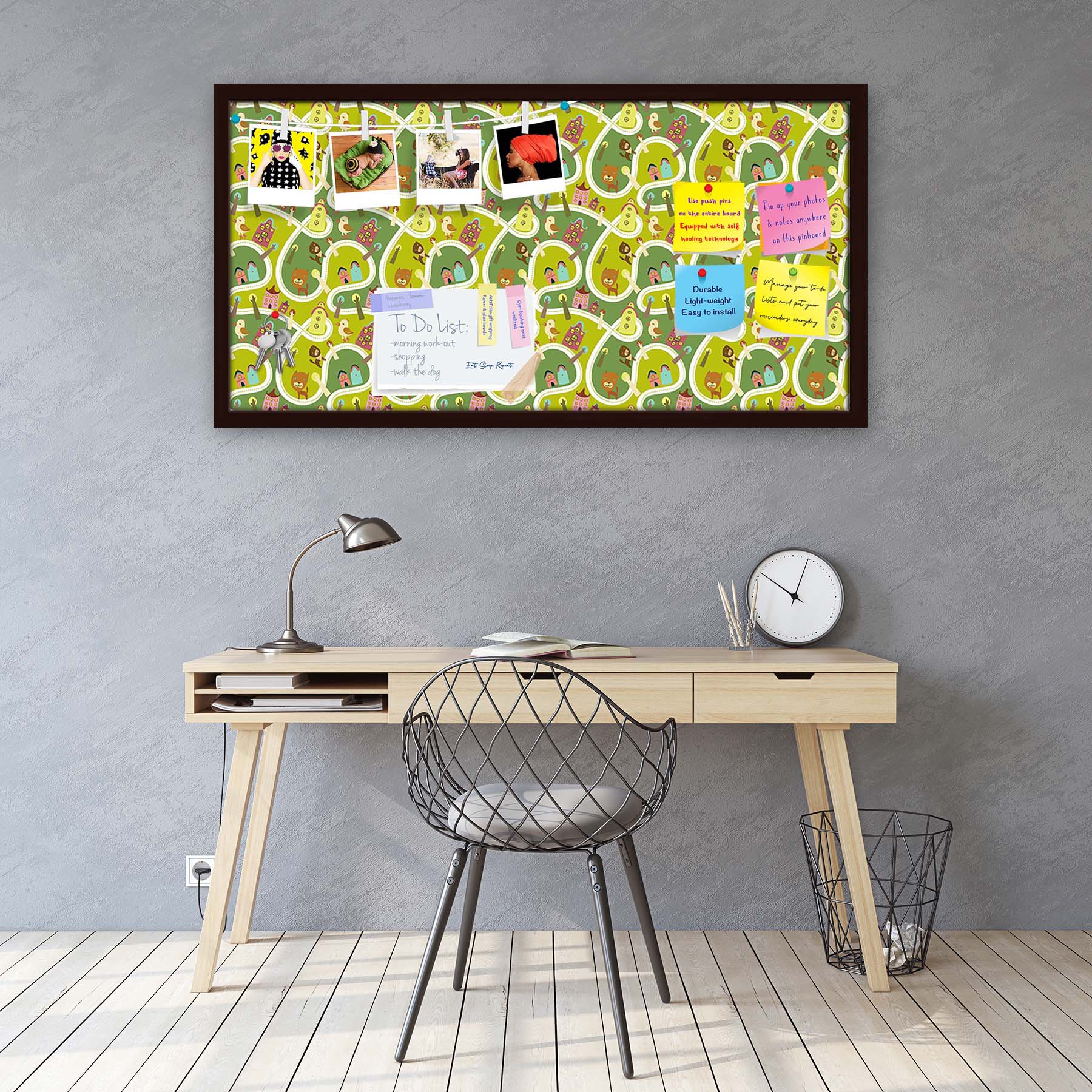 Road Bulletin Board Notice Pin Board Soft Board | Framed