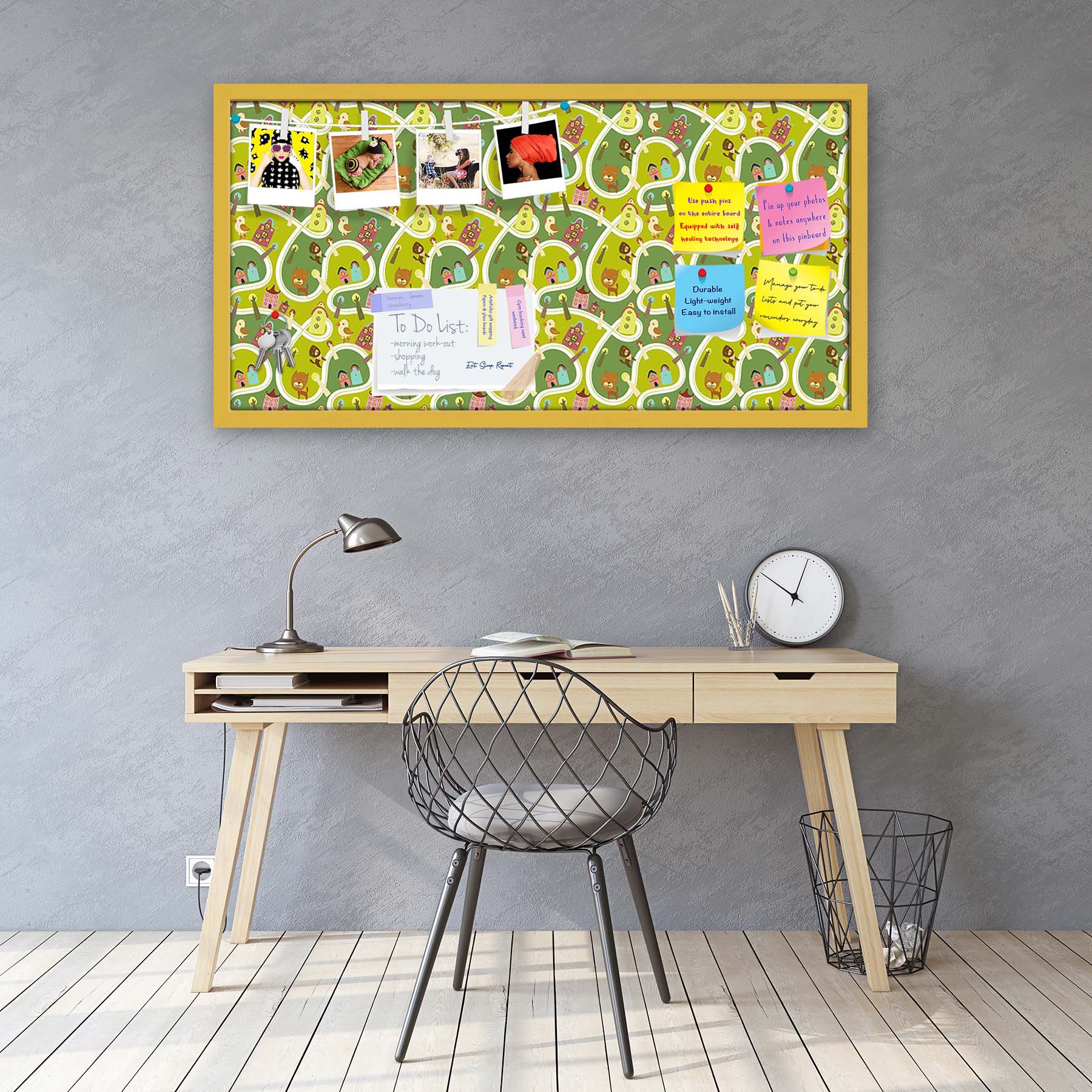 Road Bulletin Board Notice Pin Board Soft Board | Framed