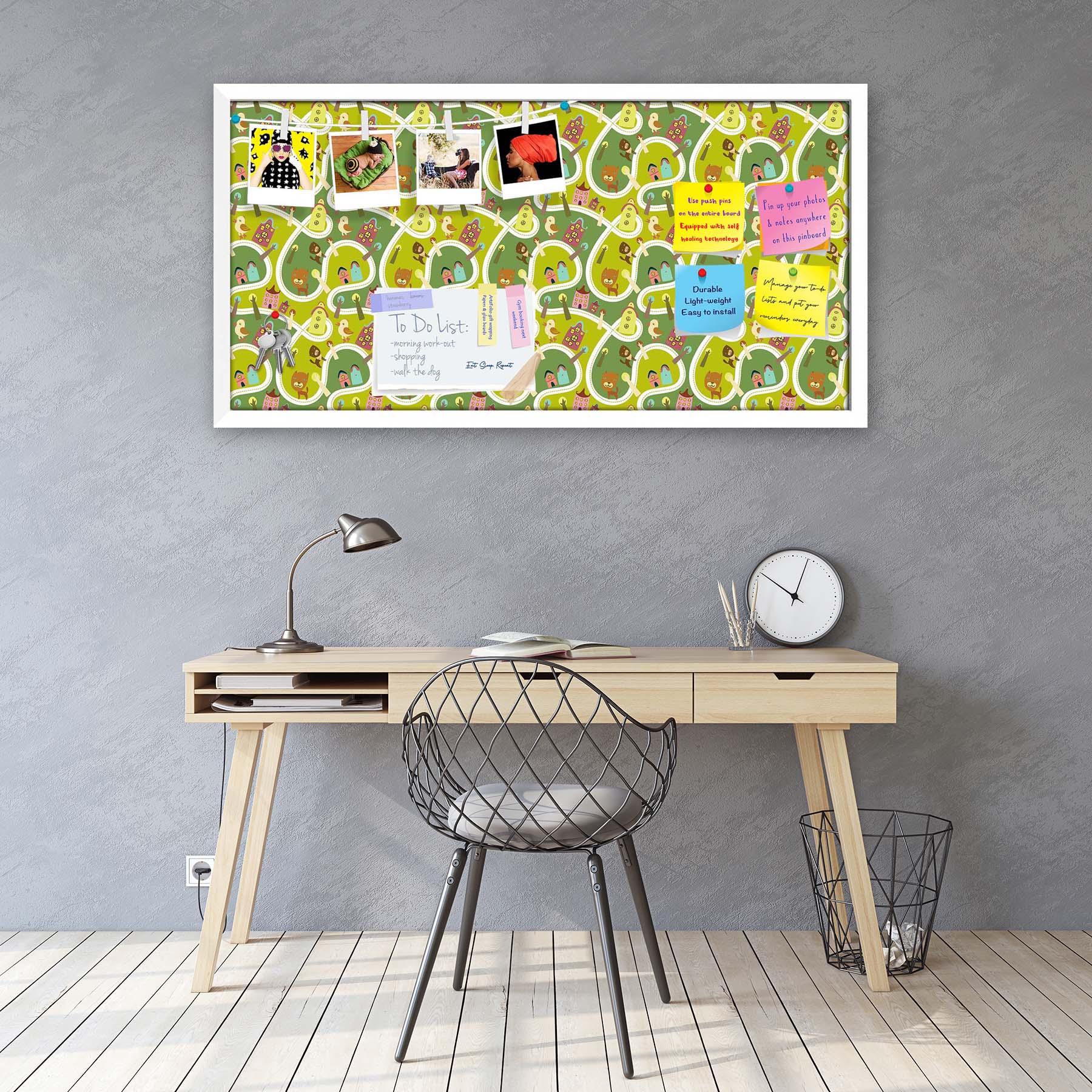 Road Bulletin Board Notice Pin Board Soft Board | Framed