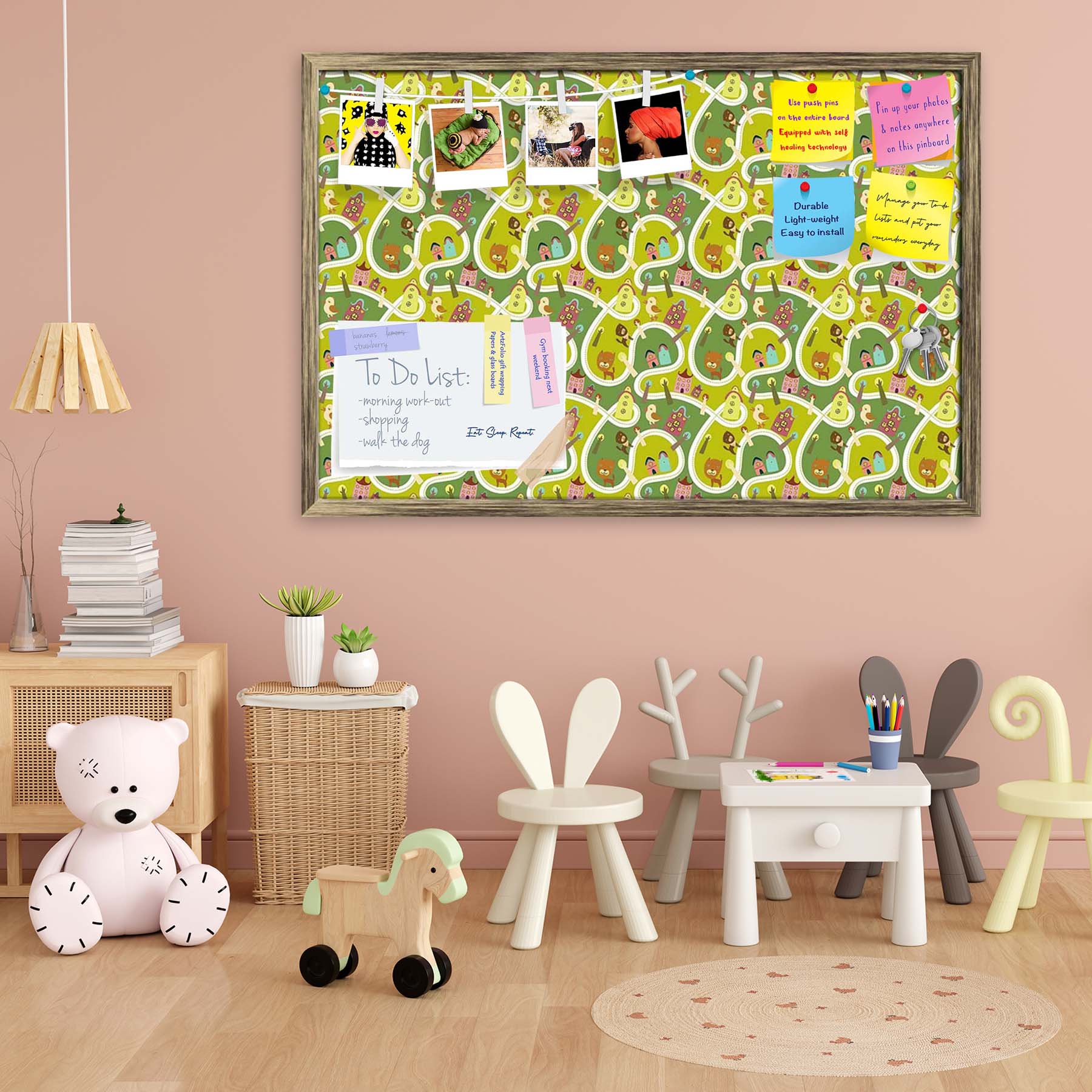 Road Bulletin Board Notice Pin Board Soft Board | Framed