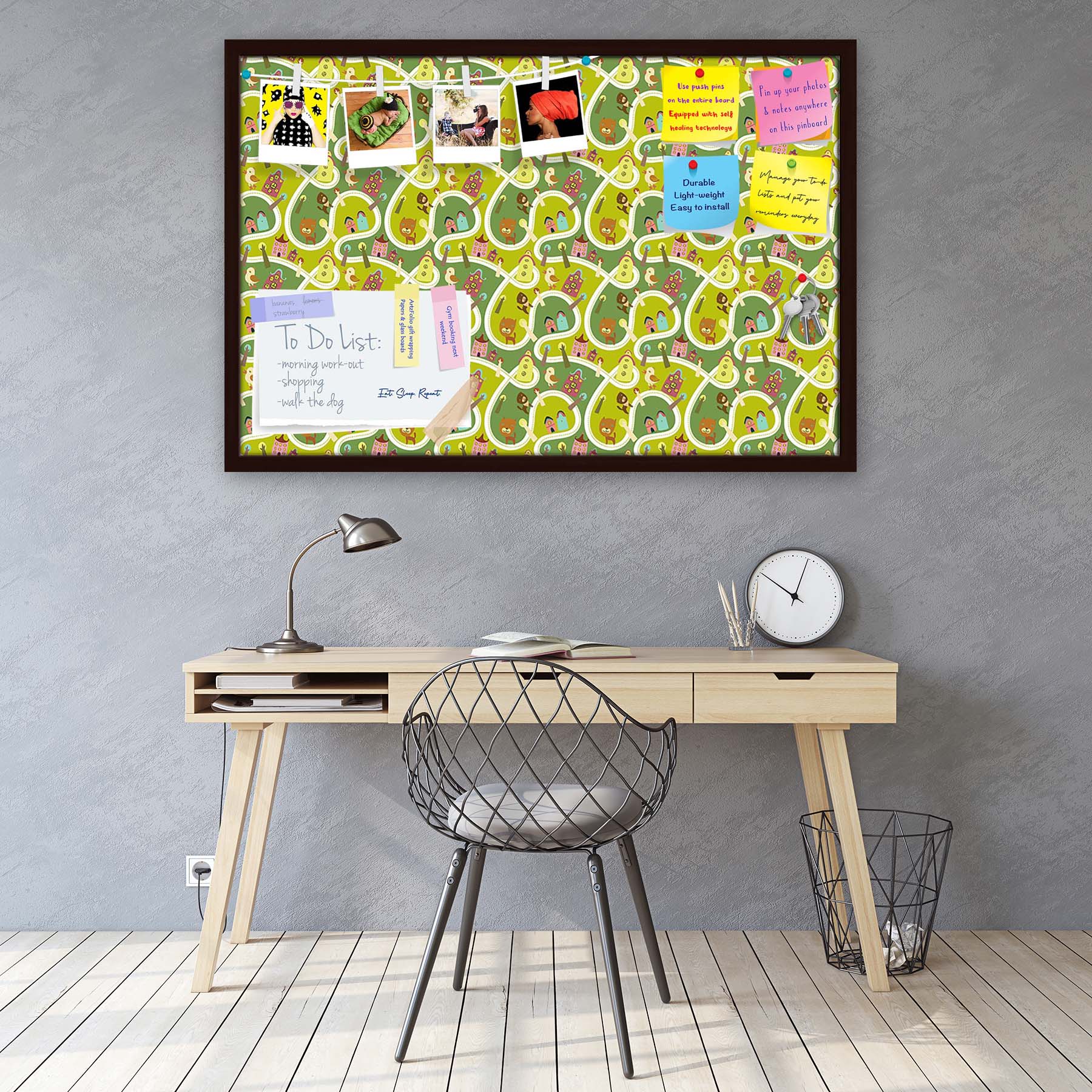 Road Bulletin Board Notice Pin Board Soft Board | Framed