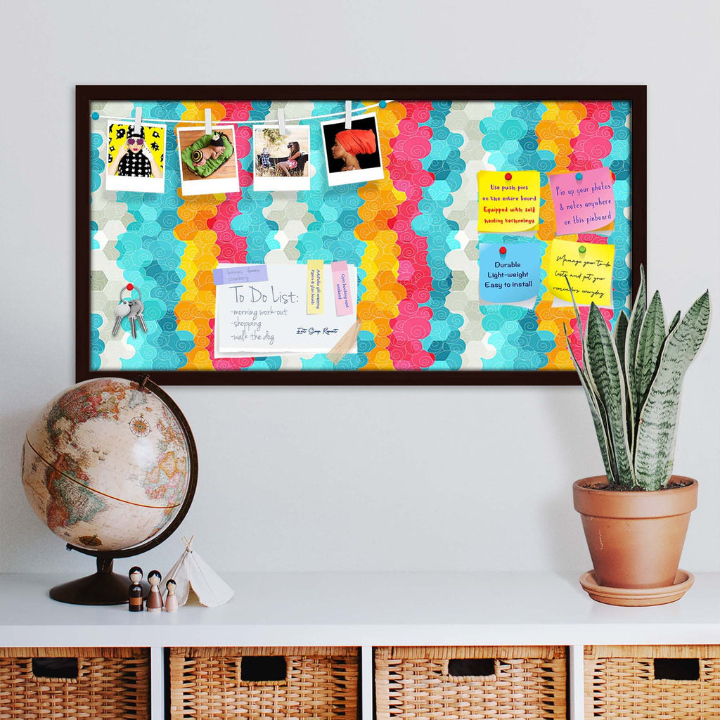 Color Circle Bulletin Board Notice Pin Board Soft Board | Framed