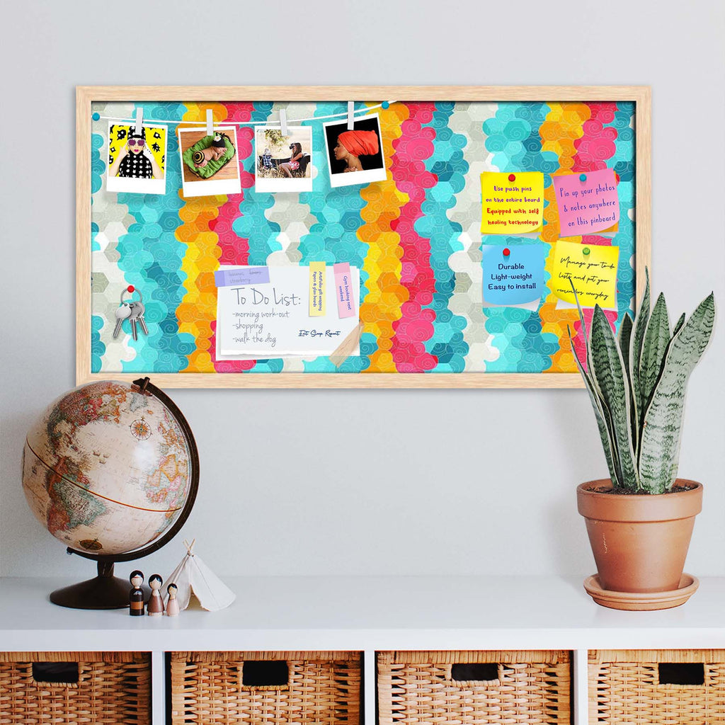 Color Circle Bulletin Board Notice Pin Board Soft Board | Framed