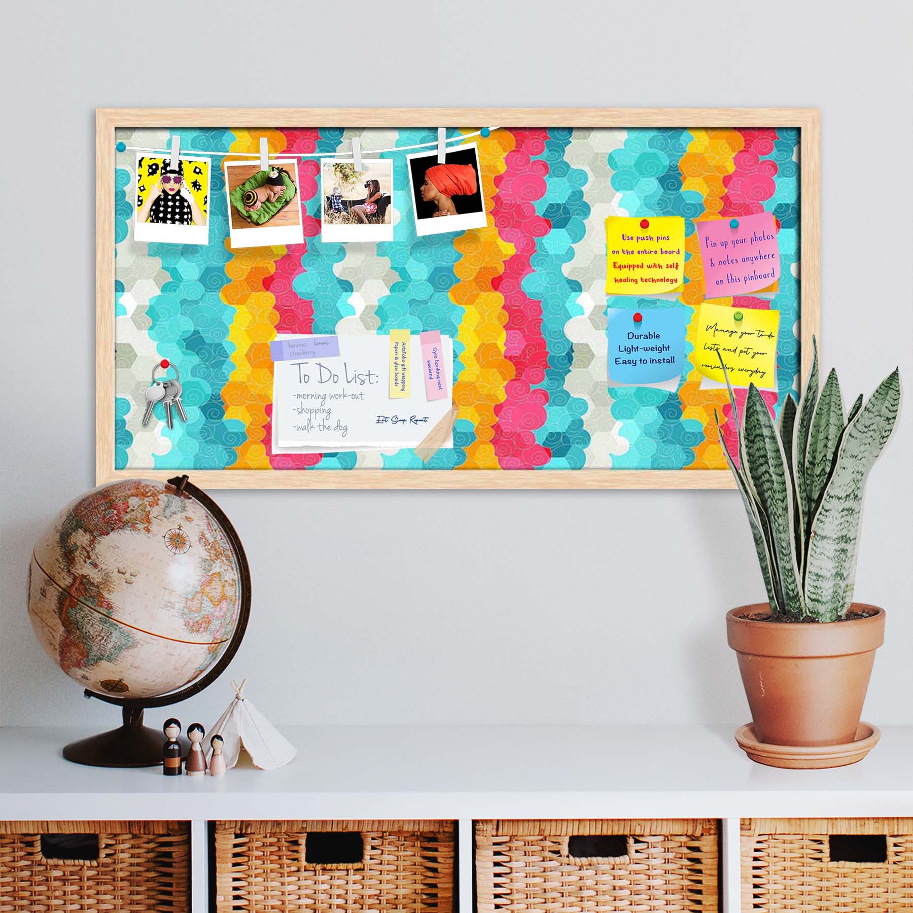 Color Circle Bulletin Board Notice Pin Board Soft Board | Framed