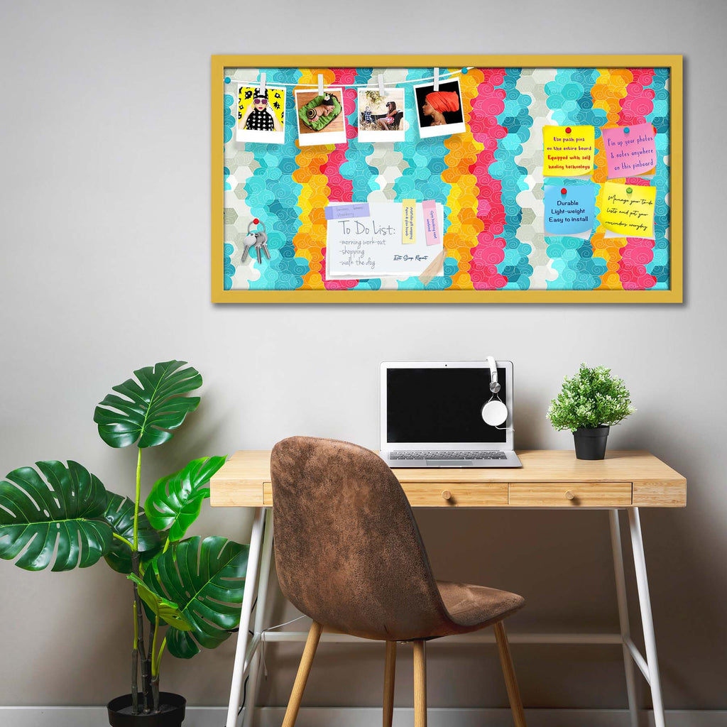 Color Circle Bulletin Board Notice Pin Board Soft Board | Framed