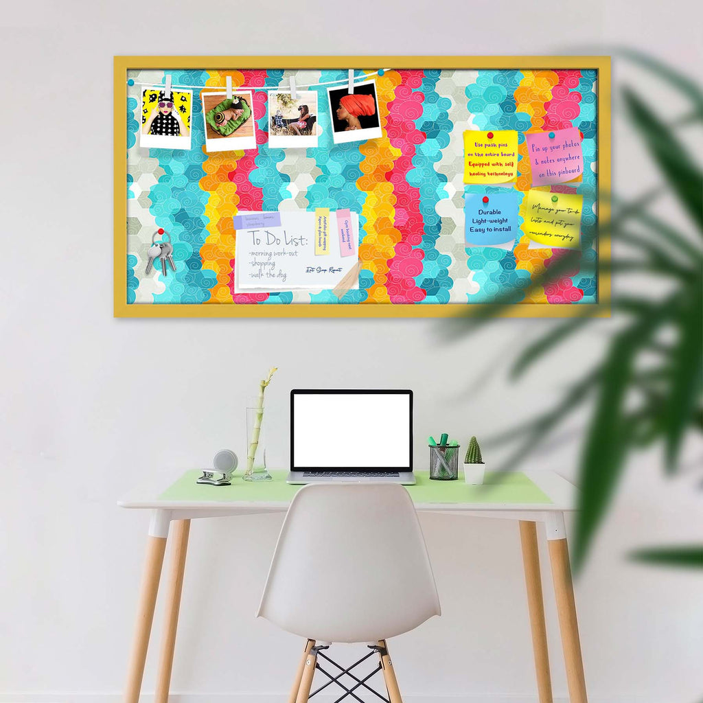 Color Circle Bulletin Board Notice Pin Board Soft Board | Framed