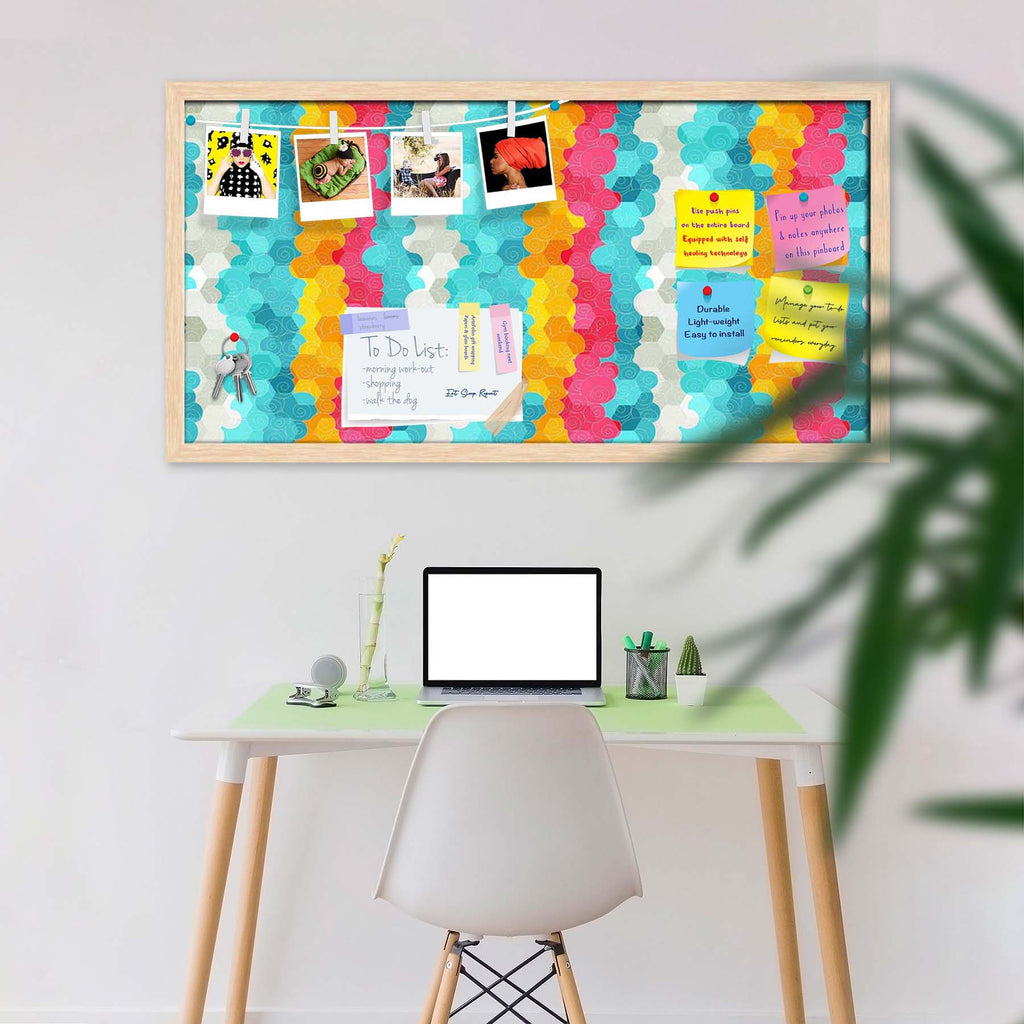 Color Circle Bulletin Board Notice Pin Board Soft Board | Framed