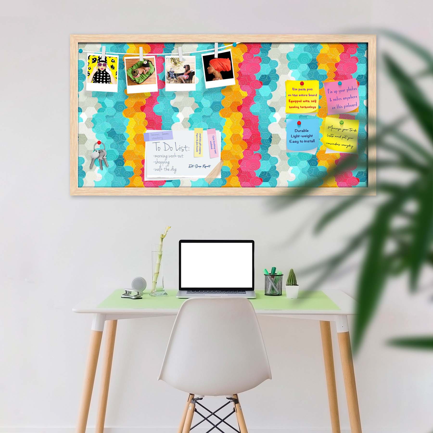 Color Circle Bulletin Board Notice Pin Board Soft Board | Framed