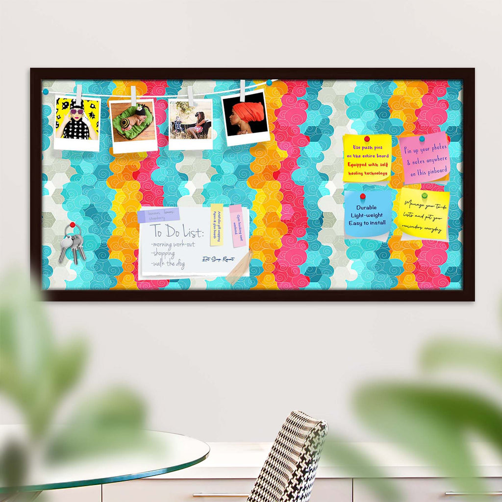 Color Circle Bulletin Board Notice Pin Board Soft Board | Framed