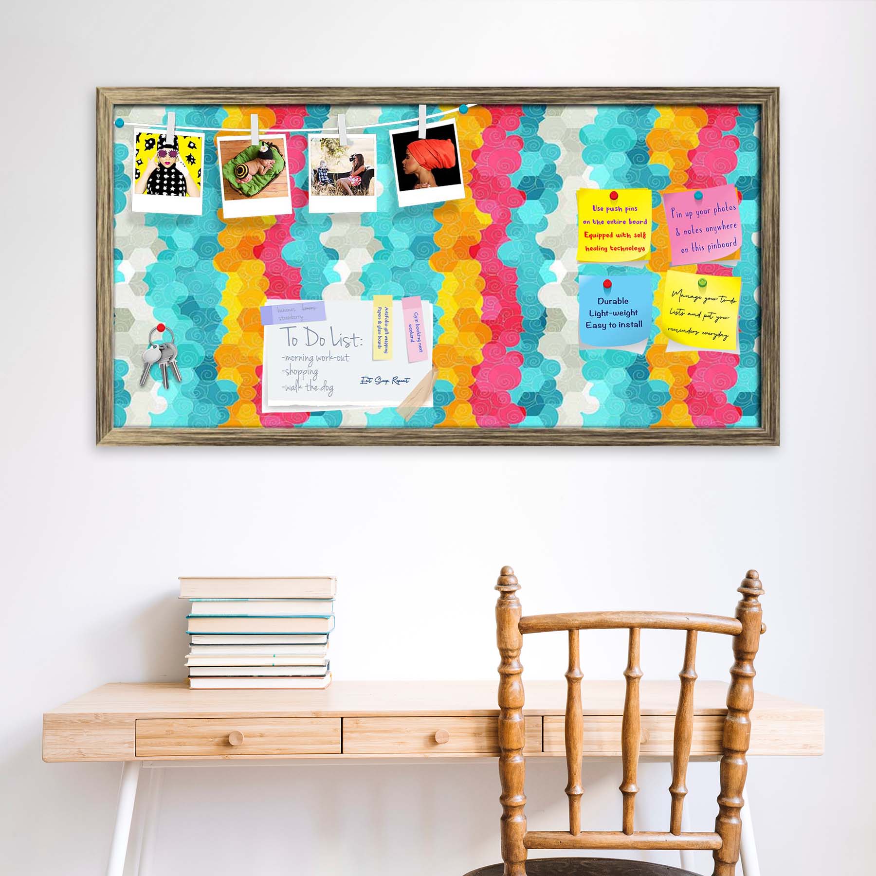 Color Circle Bulletin Board Notice Pin Board Soft Board | Framed