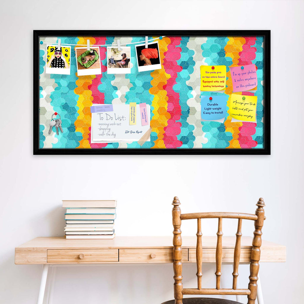 Color Circle Bulletin Board Notice Pin Board Soft Board | Framed