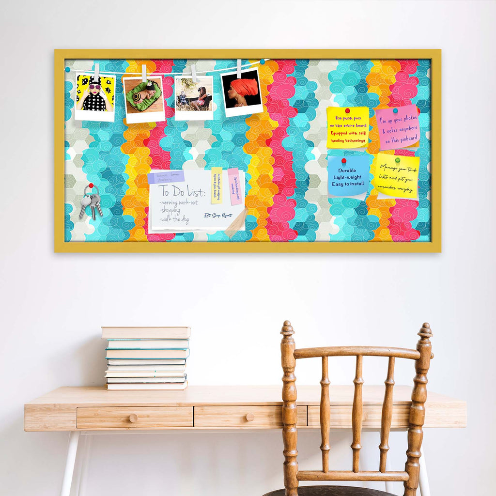 Color Circle Bulletin Board Notice Pin Board Soft Board | Framed