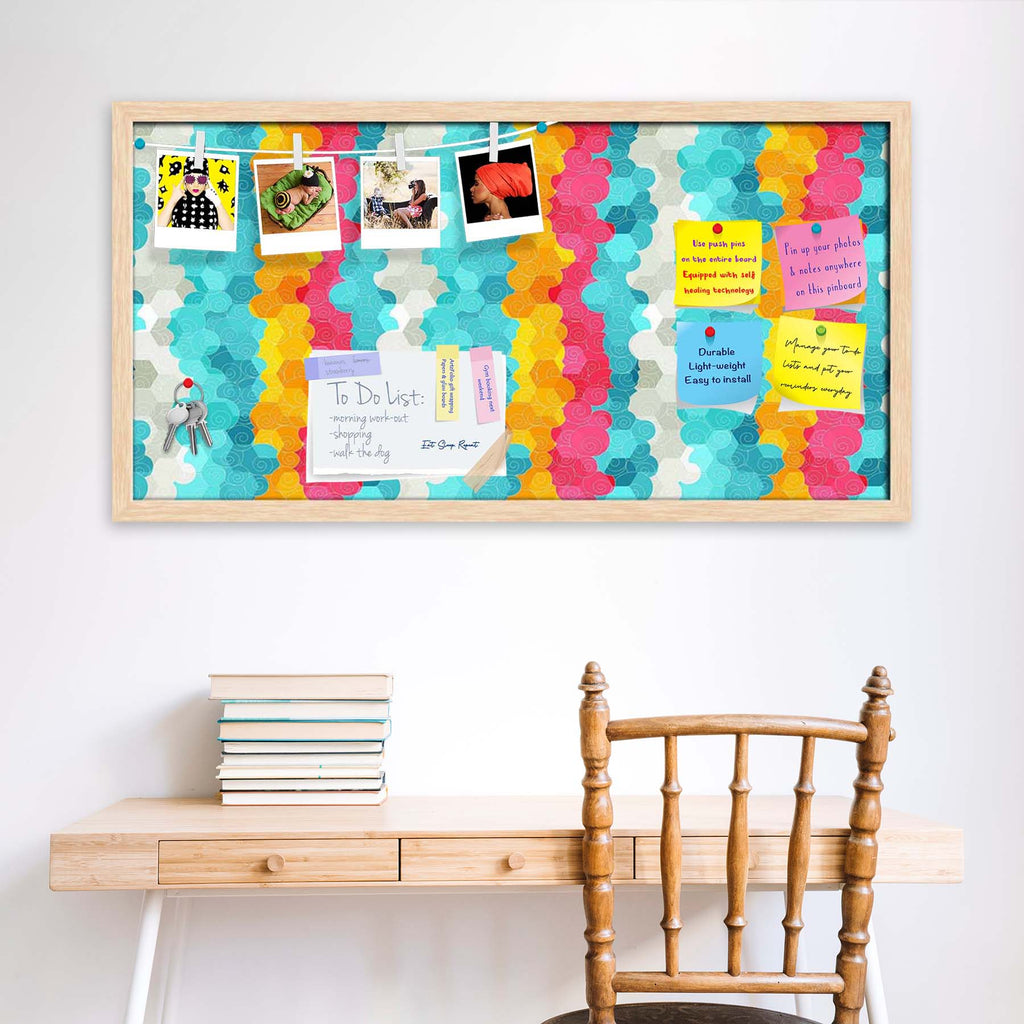 Color Circle Bulletin Board Notice Pin Board Soft Board | Framed