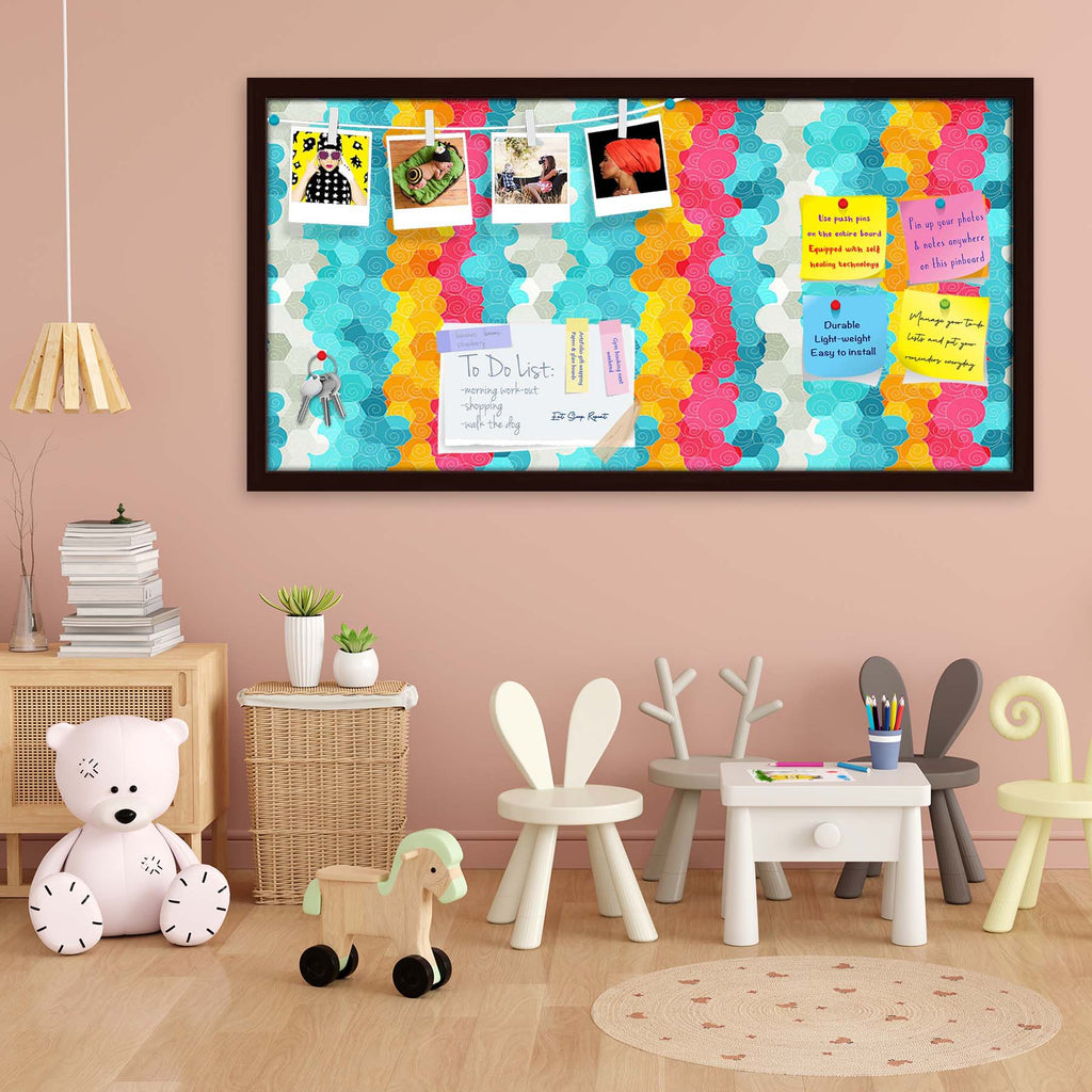 Color Circle Bulletin Board Notice Pin Board Soft Board | Framed