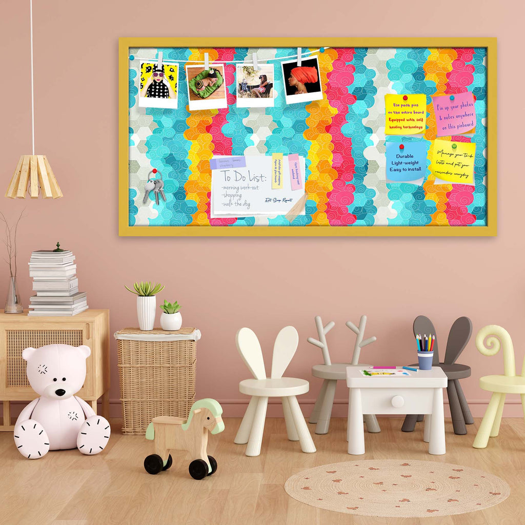 Color Circle Bulletin Board Notice Pin Board Soft Board | Framed