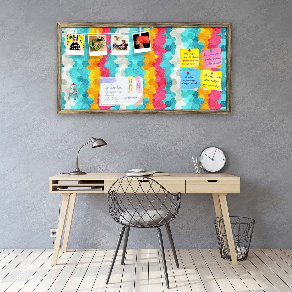 Color Circle Bulletin Board Notice Pin Board Soft Board | Framed