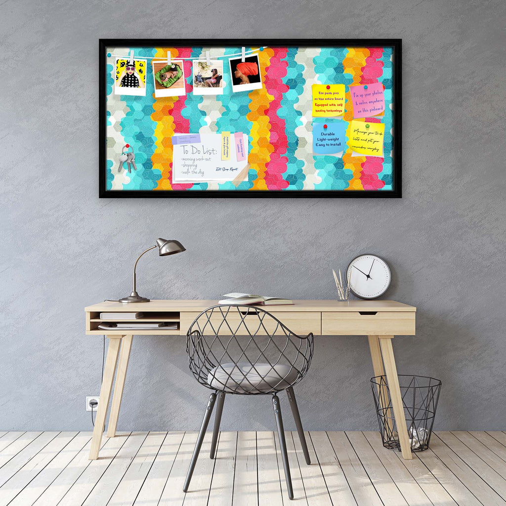 Color Circle Bulletin Board Notice Pin Board Soft Board | Framed