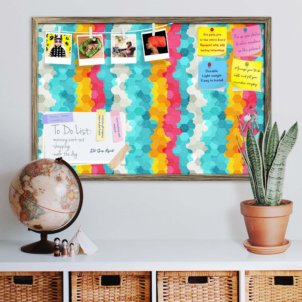 Color Circle Bulletin Board Notice Pin Board Soft Board | Framed
