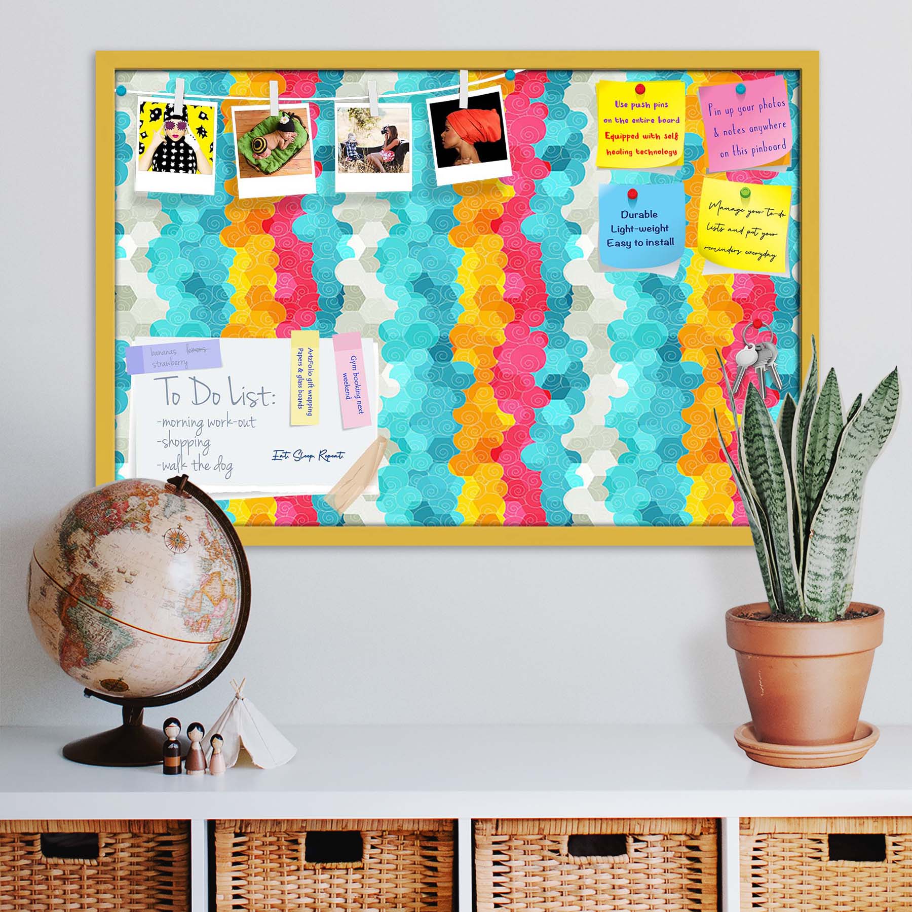 Color Circle Bulletin Board Notice Pin Board Soft Board | Framed