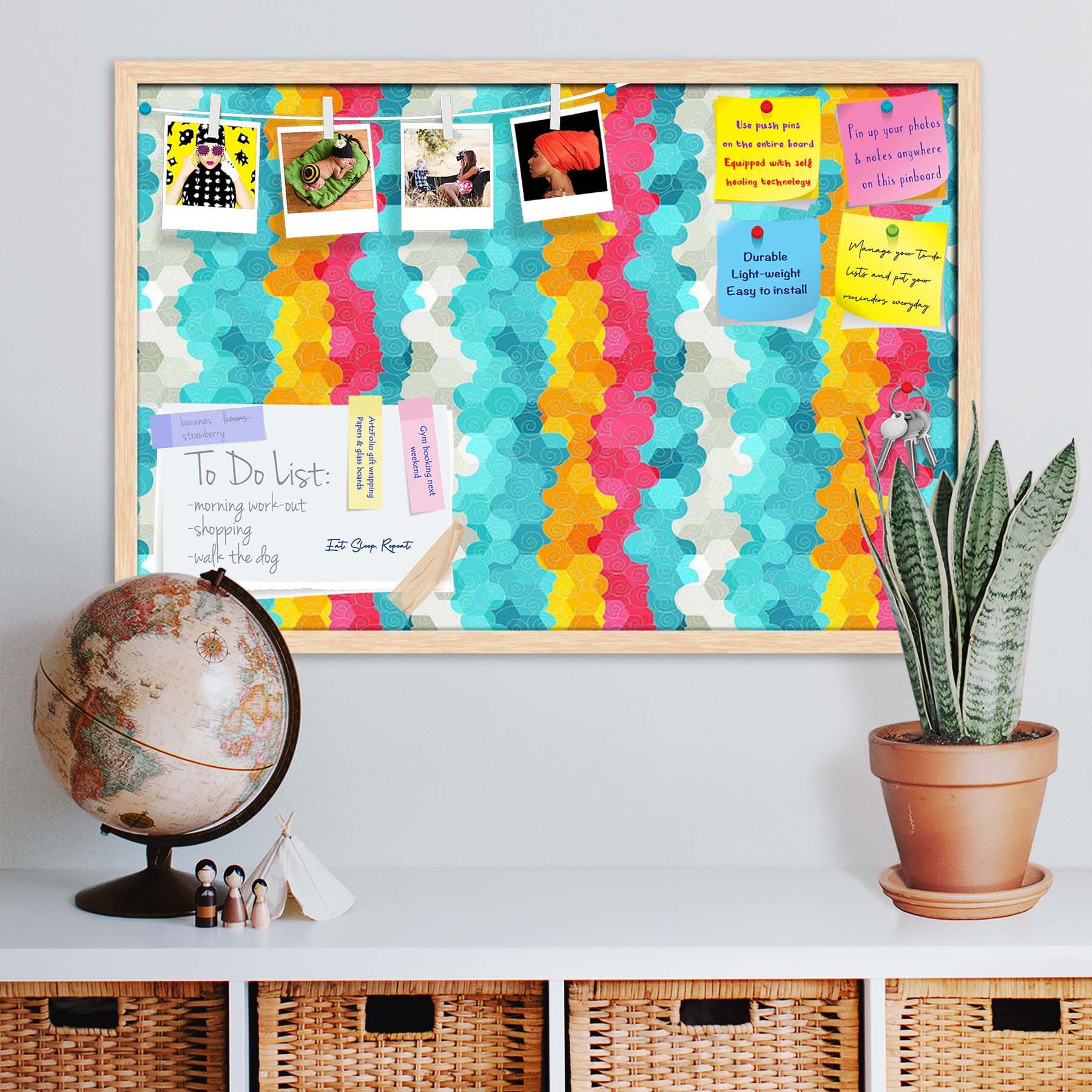 Color Circle Bulletin Board Notice Pin Board Soft Board | Framed