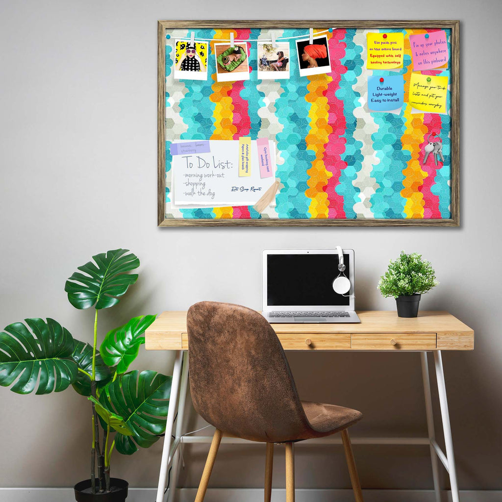 Color Circle Bulletin Board Notice Pin Board Soft Board | Framed
