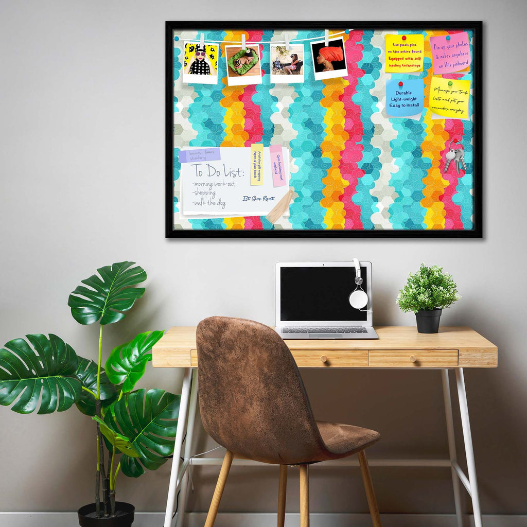 Color Circle Bulletin Board Notice Pin Board Soft Board | Framed