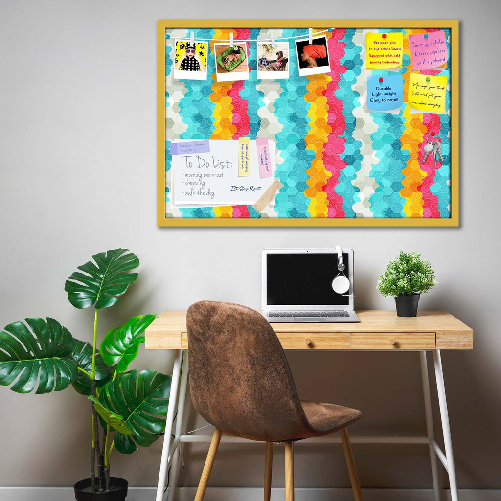 Color Circle Bulletin Board Notice Pin Board Soft Board | Framed