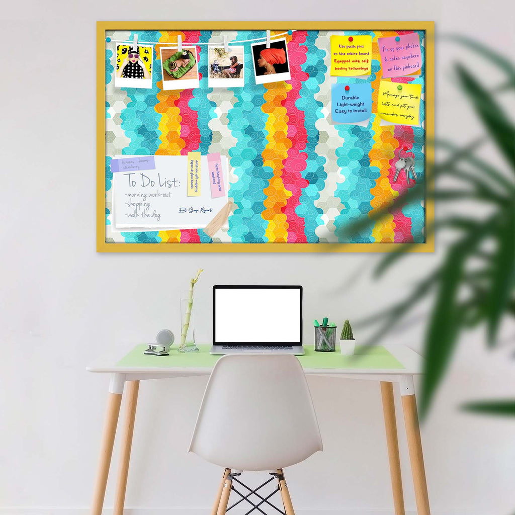 Color Circle Bulletin Board Notice Pin Board Soft Board | Framed