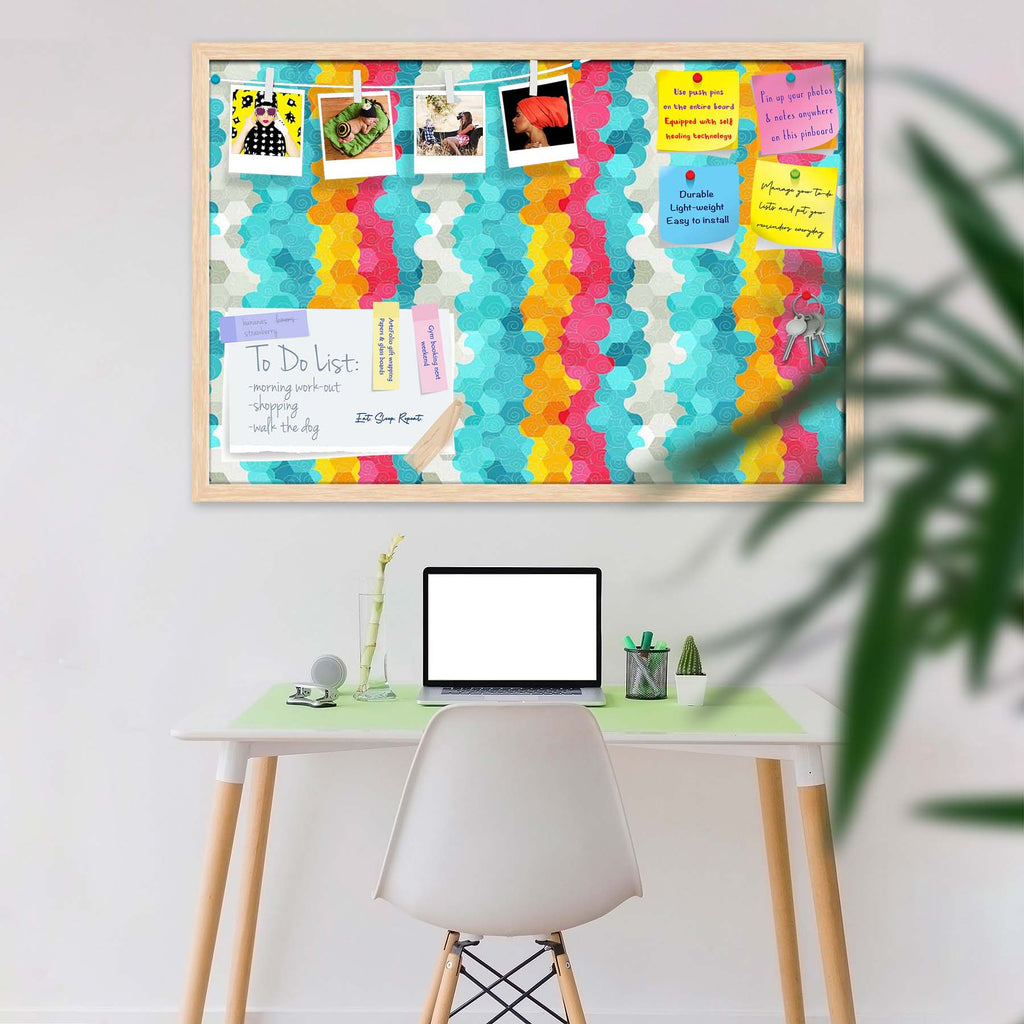 Color Circle Bulletin Board Notice Pin Board Soft Board | Framed