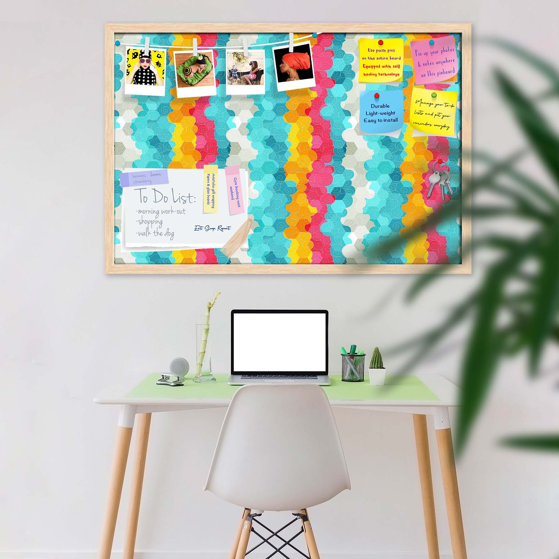 Color Circle Bulletin Board Notice Pin Board Soft Board | Framed