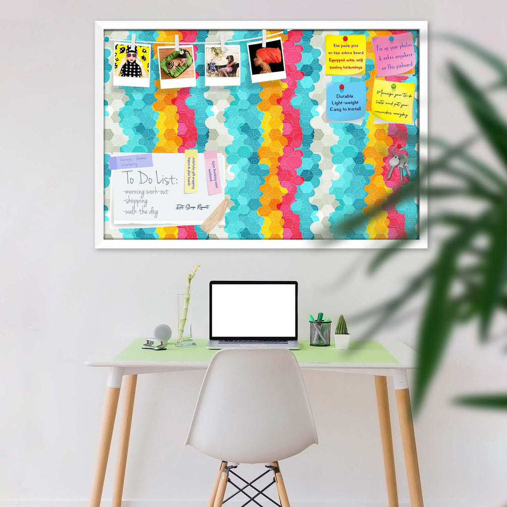 Color Circle Bulletin Board Notice Pin Board Soft Board | Framed