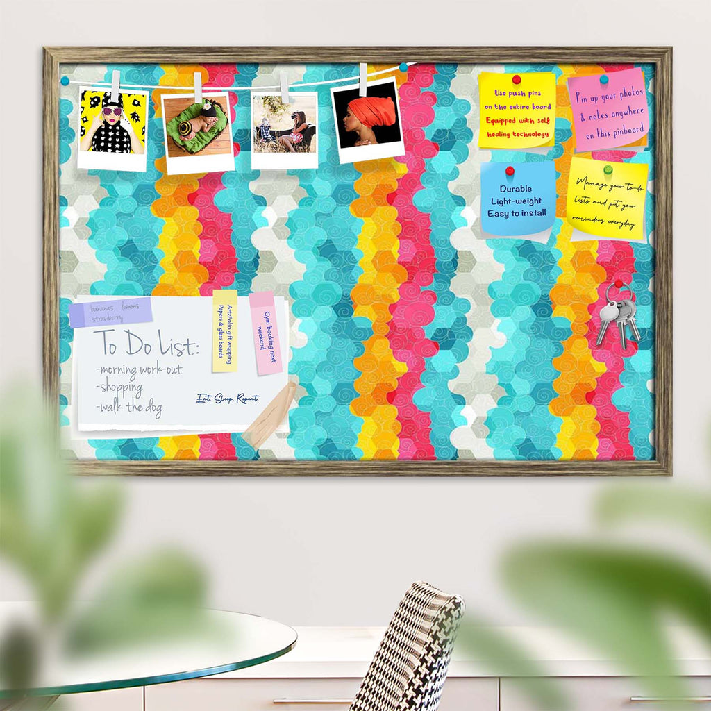 Color Circle Bulletin Board Notice Pin Board Soft Board | Framed