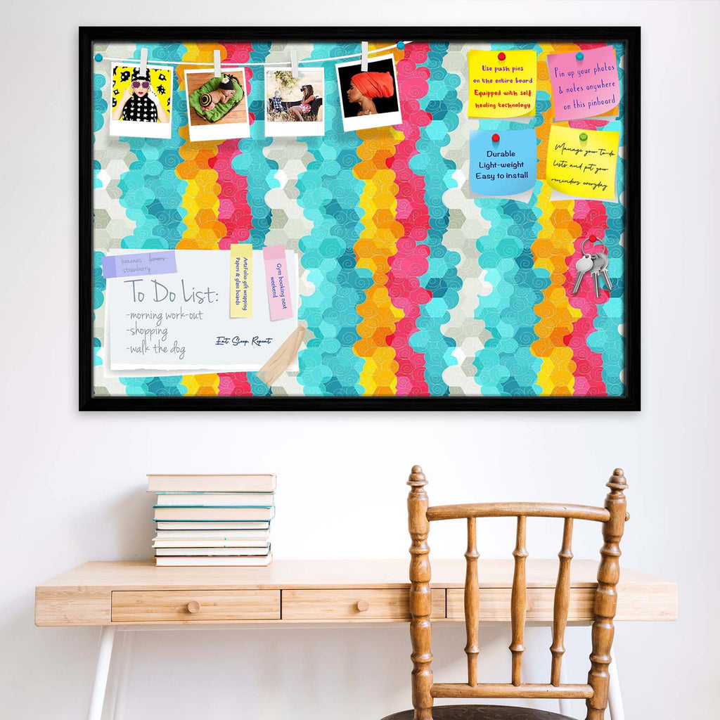 Color Circle Bulletin Board Notice Pin Board Soft Board | Framed