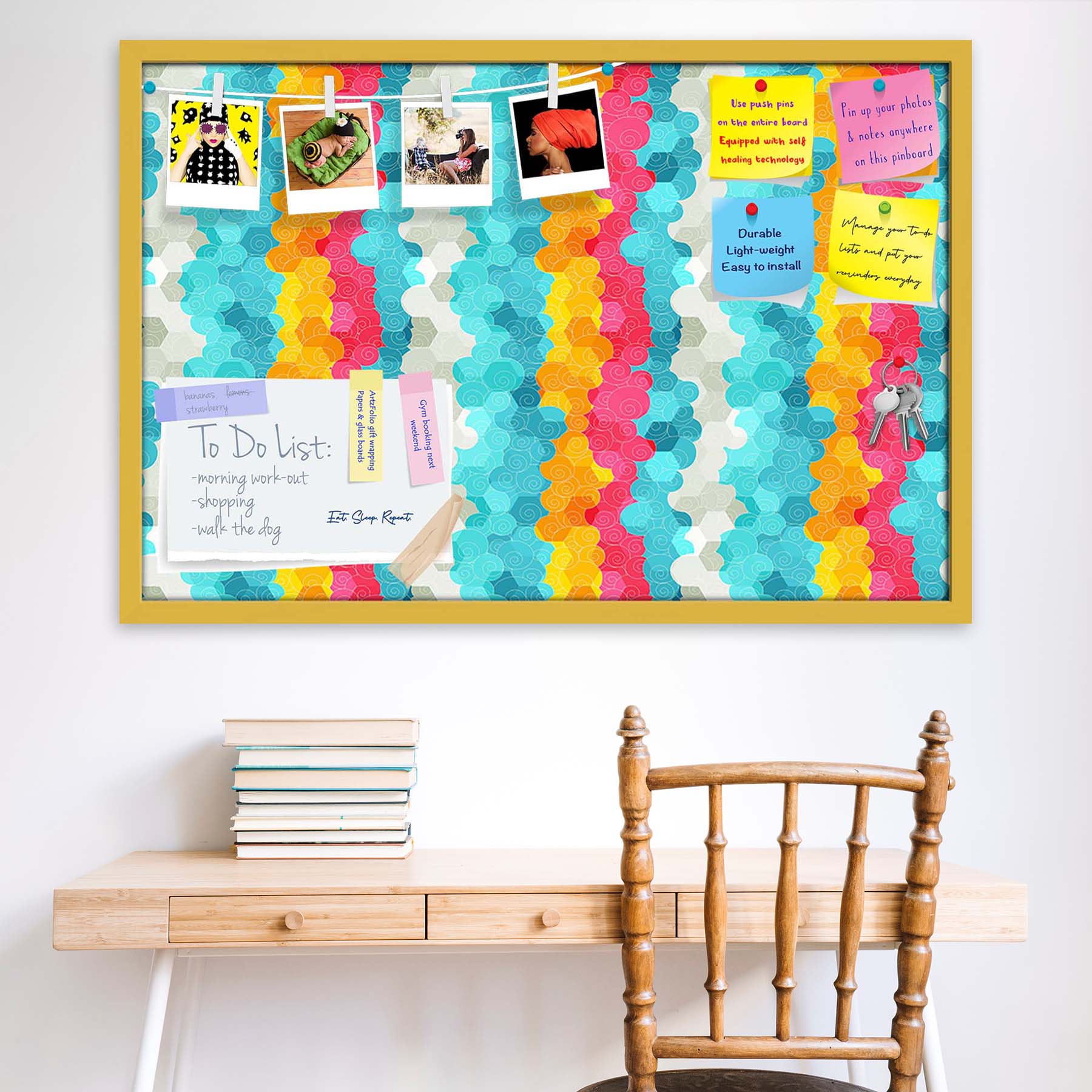 Color Circle Bulletin Board Notice Pin Board Soft Board | Framed