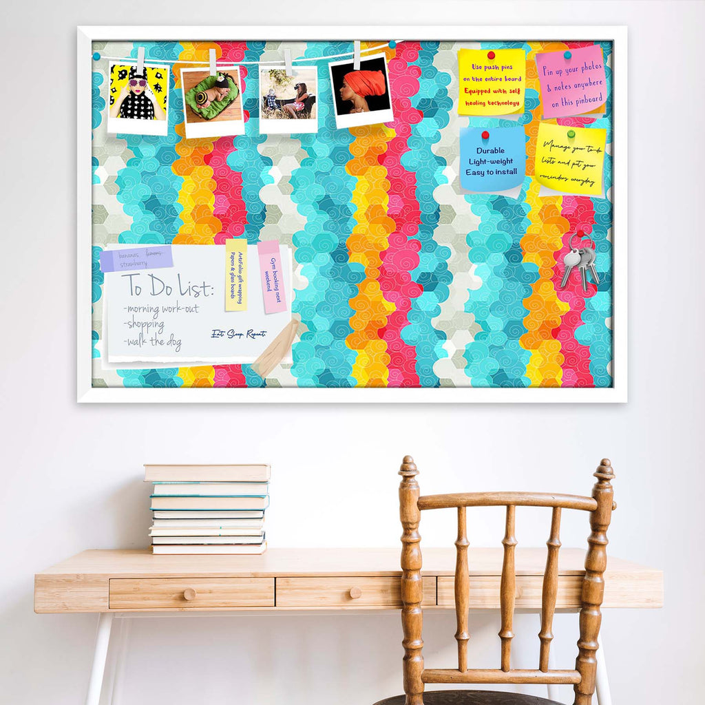 Color Circle Bulletin Board Notice Pin Board Soft Board | Framed