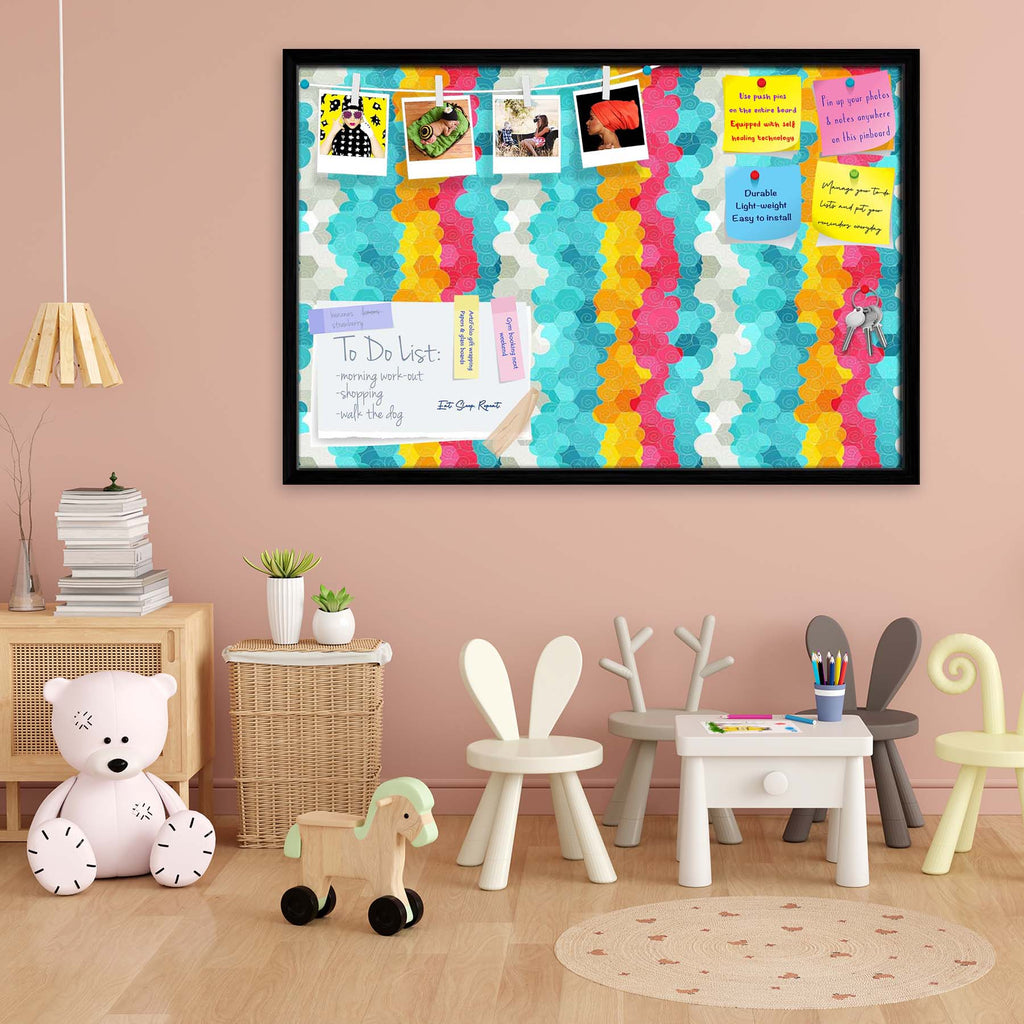 Color Circle Bulletin Board Notice Pin Board Soft Board | Framed