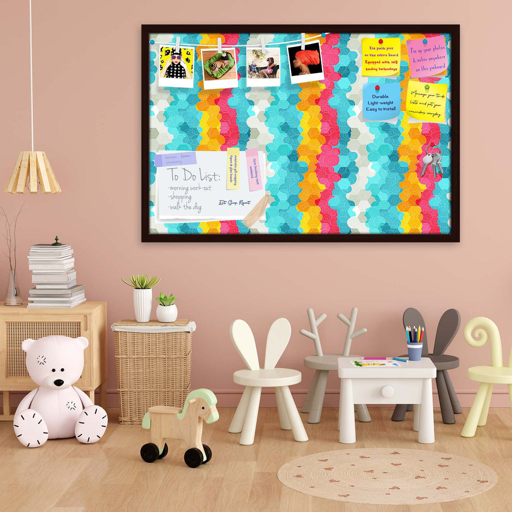 Color Circle Bulletin Board Notice Pin Board Soft Board | Framed