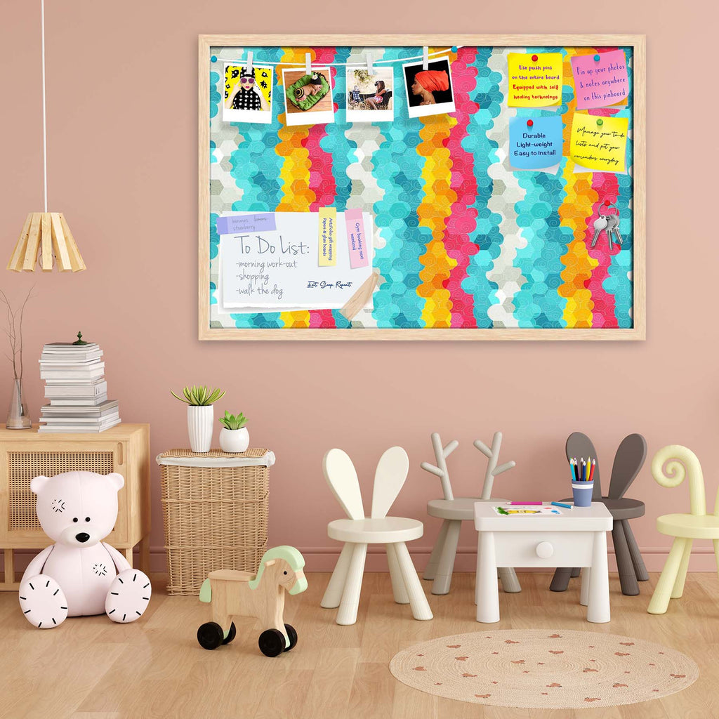 Color Circle Bulletin Board Notice Pin Board Soft Board | Framed