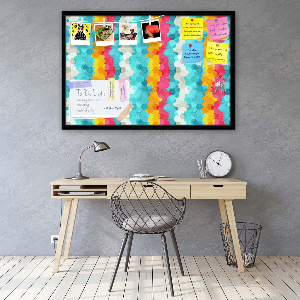 Color Circle Bulletin Board Notice Pin Board Soft Board | Framed