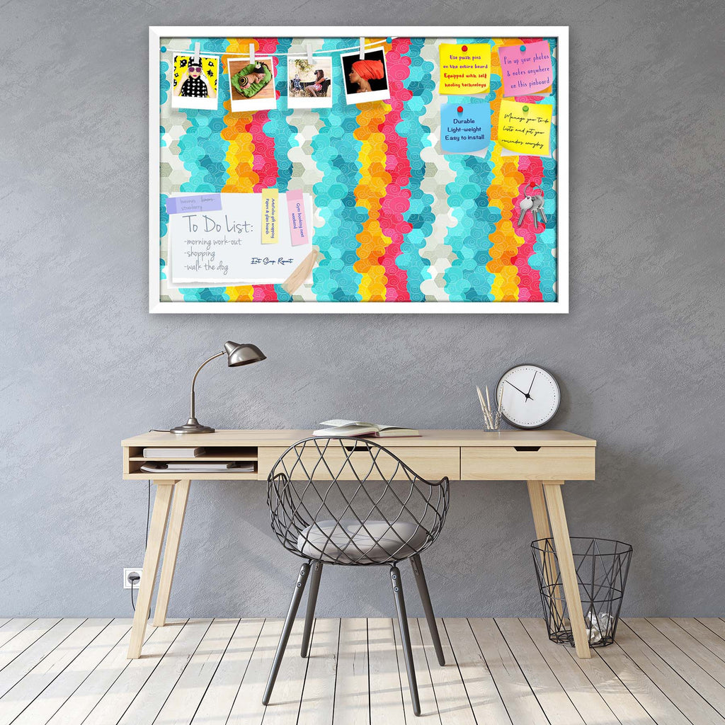 Color Circle Bulletin Board Notice Pin Board Soft Board | Framed