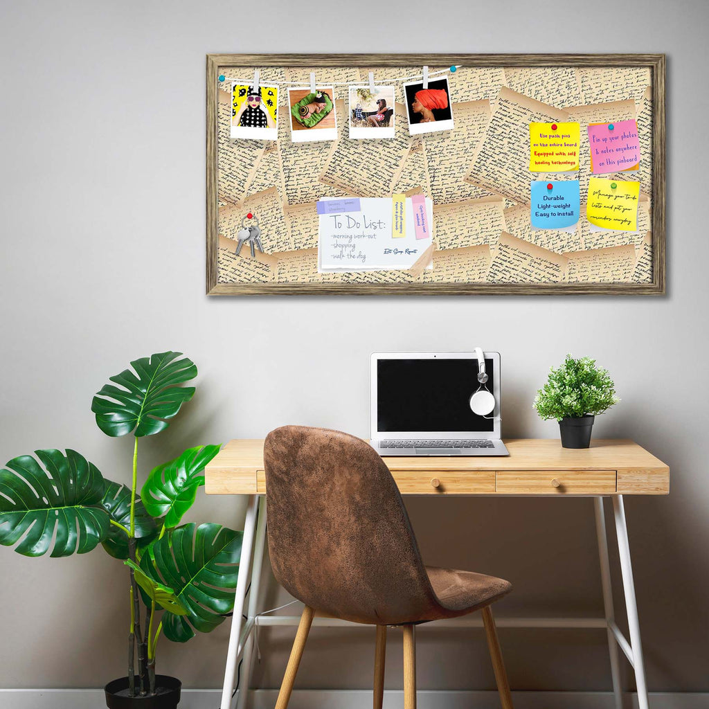 Vintage Handwriting Letter Bulletin Board Notice Pin Board Soft Board | Framed